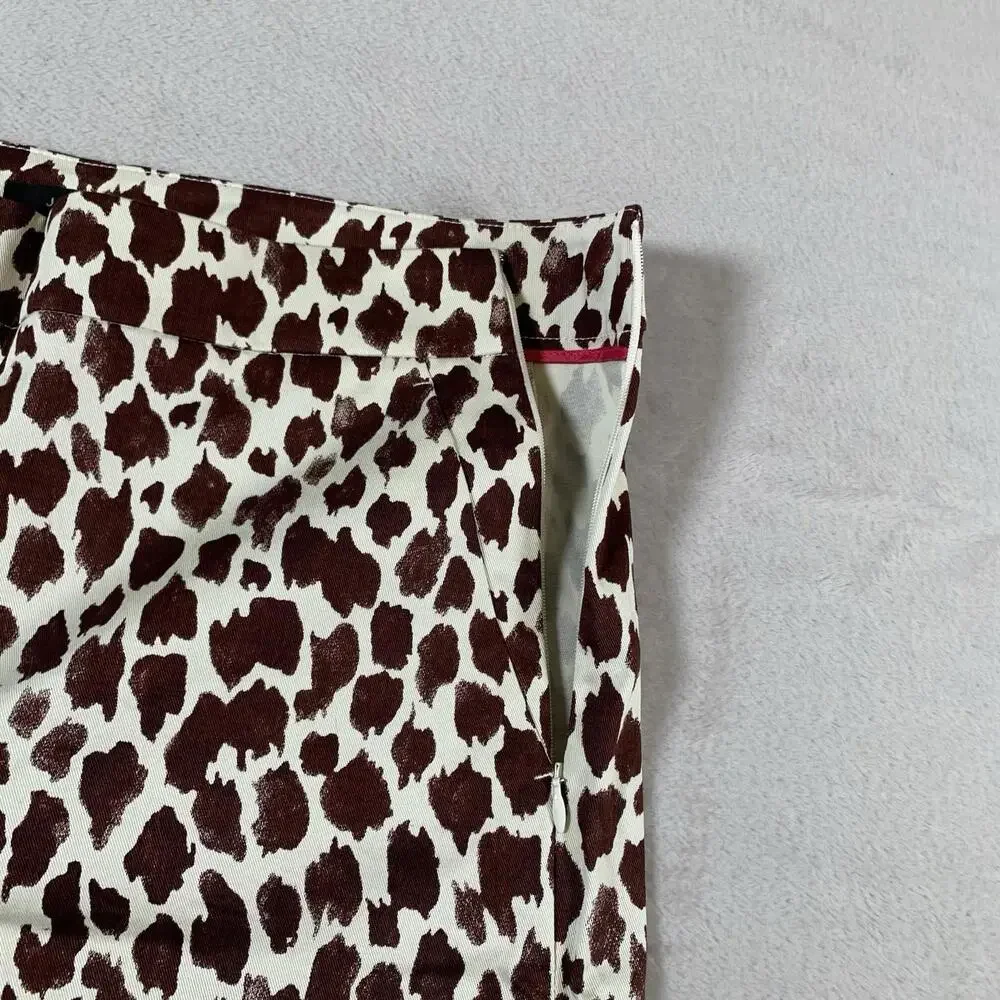 J.CREW Slim Bermuda‎ Shorts Womens 8 Brown Tan Giraffe Stretch Side Zipper NEW - Picture 4 of 15